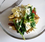 plantain banana wilted kale gorgonzola egg passover breakfast bowl